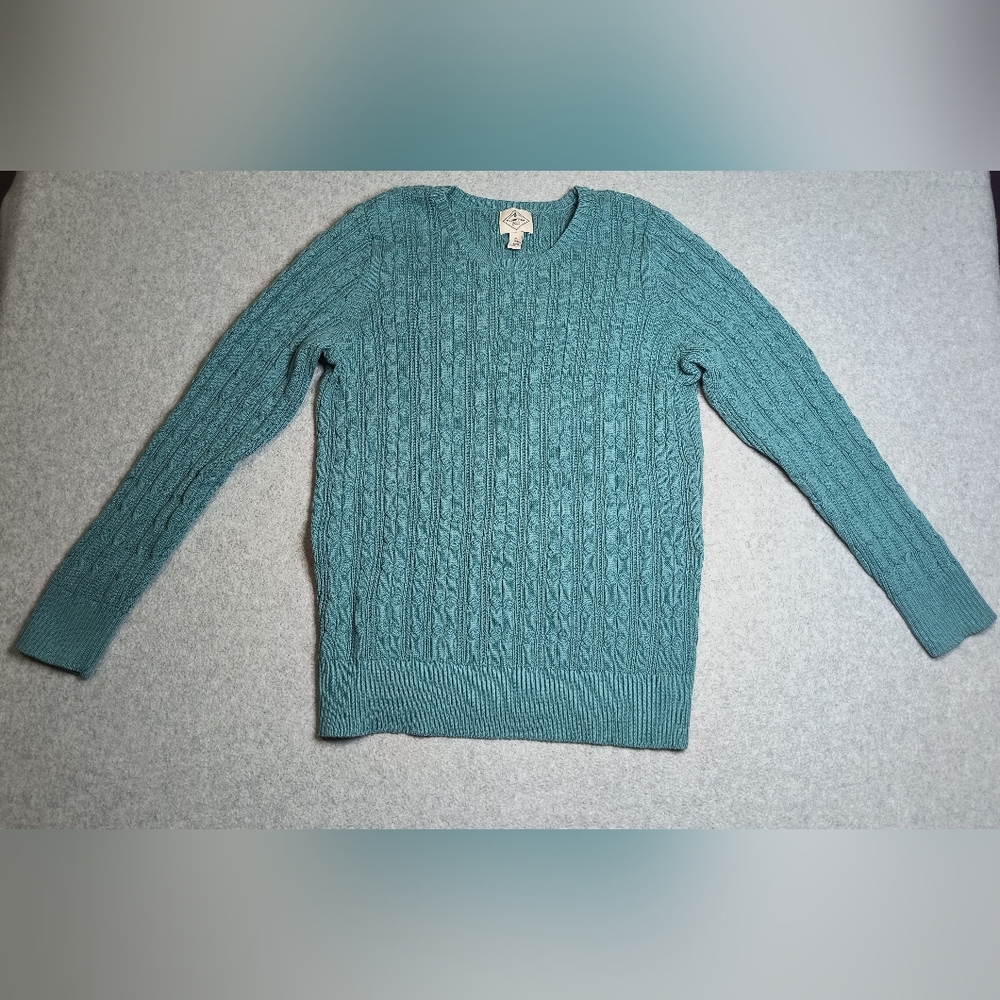 St. John's Bay Women's Light Teal Cable Knit Sweater, Size XL